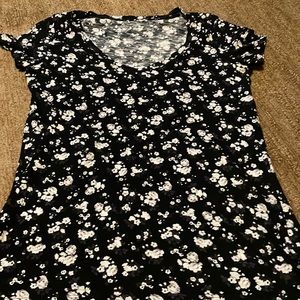 PINK Floral v-neck tee.